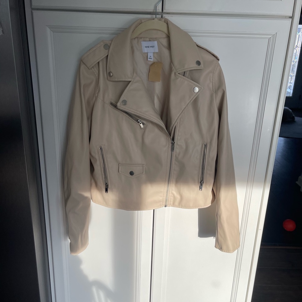 Nine West Faux cream leather jacket